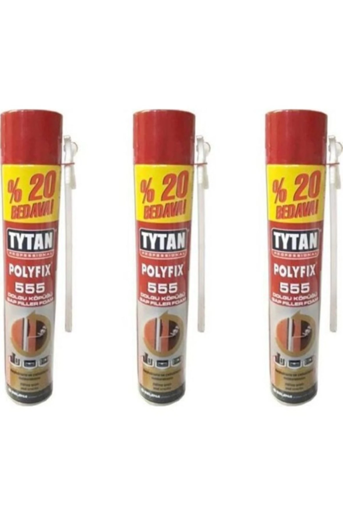 Polyfix Sıkma Köpük 555 gr 3'lü Paket