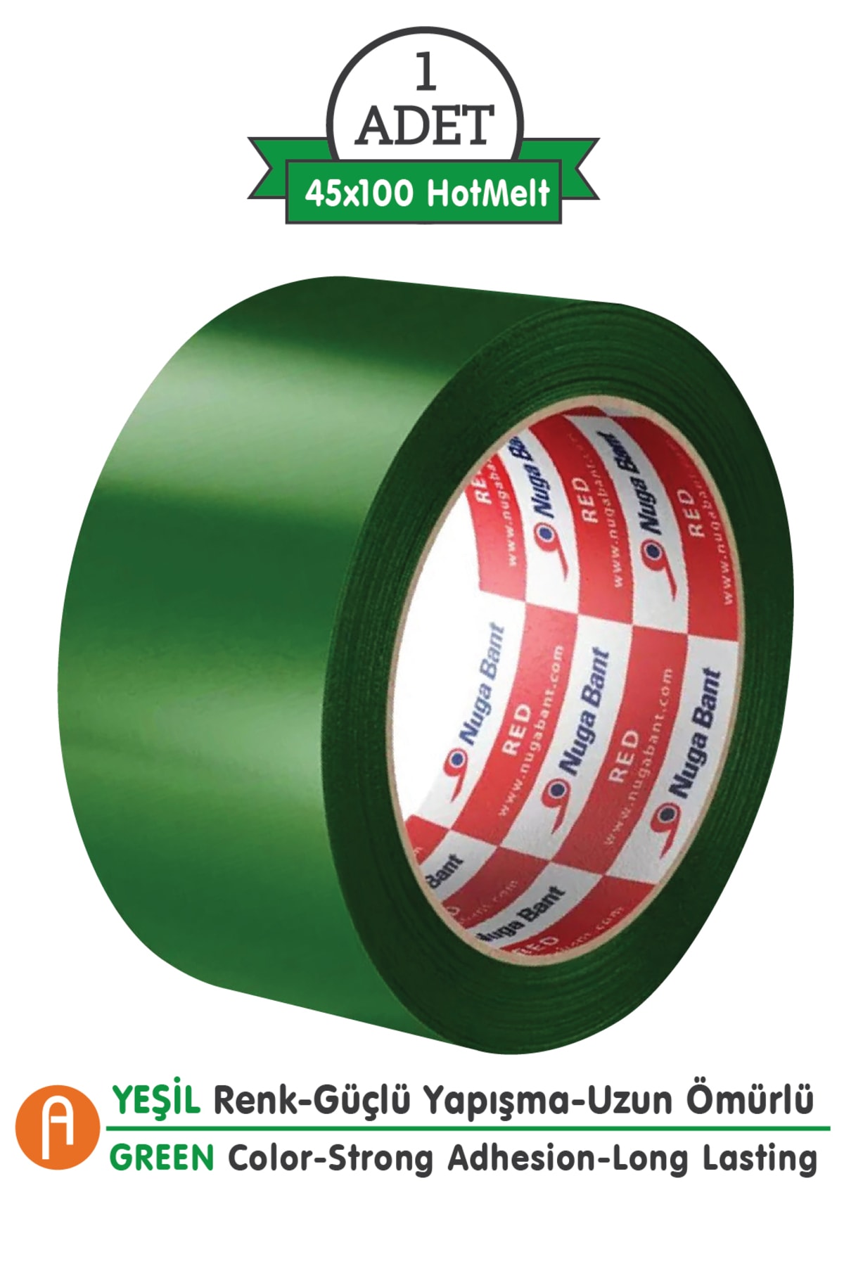 NUGA Renkli Koli Bandı Yeşil 45mm.x100metre