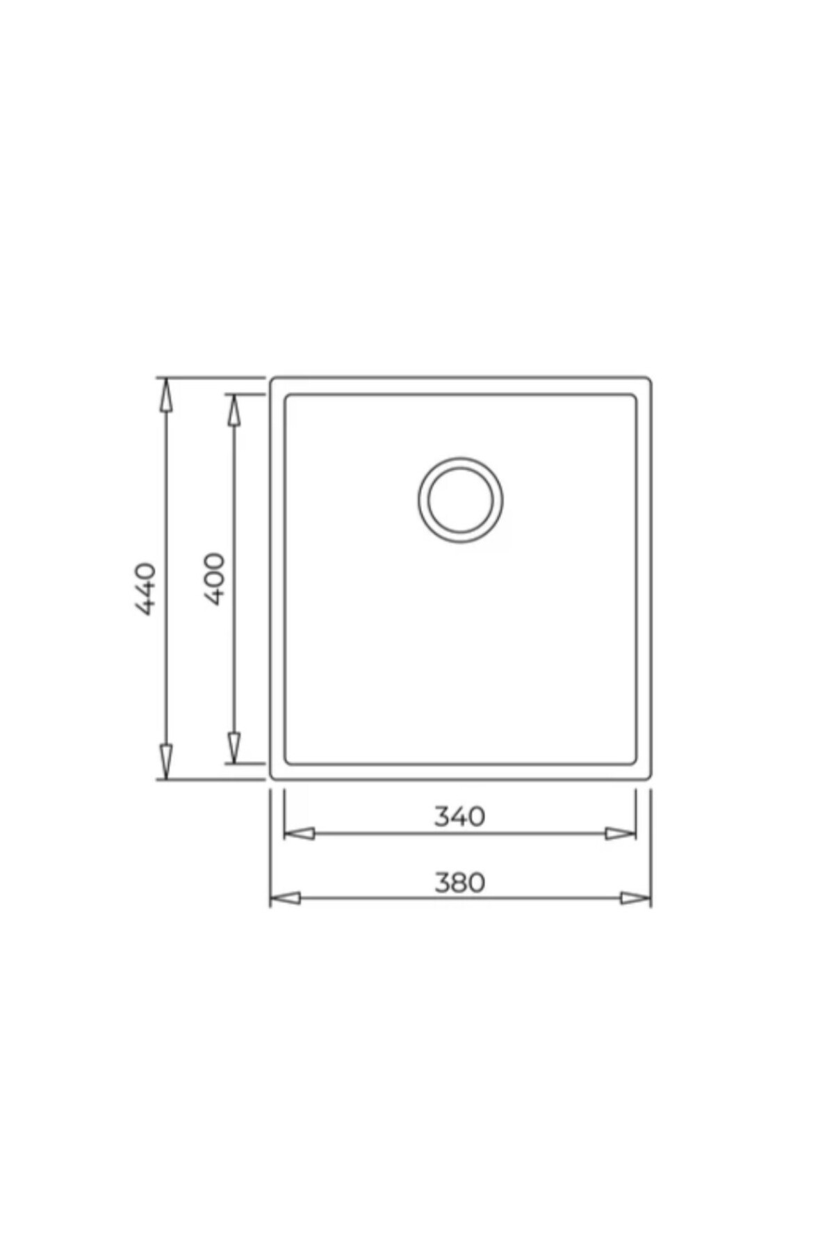 Square 34.40 Tezgah Altı Artic Beyaz Granit Evye