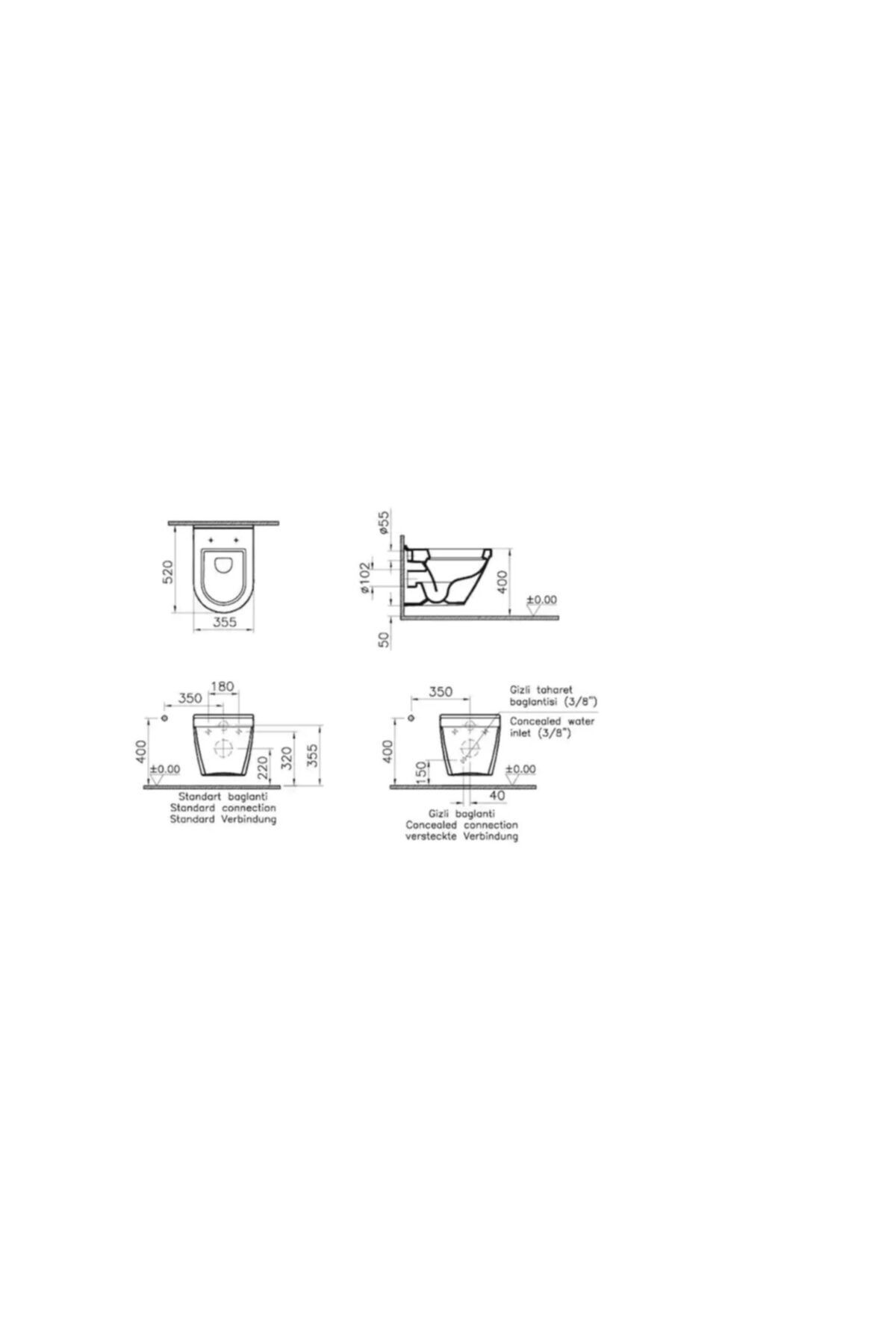 S50 Asma Klozet Ve Gömme Rezervuar Tam Set