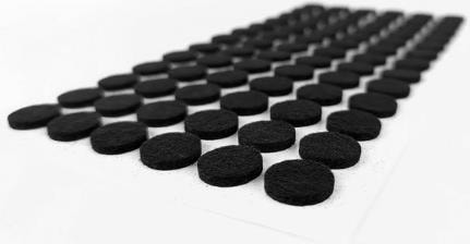 Kendinden Yapışkanlı Yuvarlak Keçe 15 mm Siyah 78 Parça