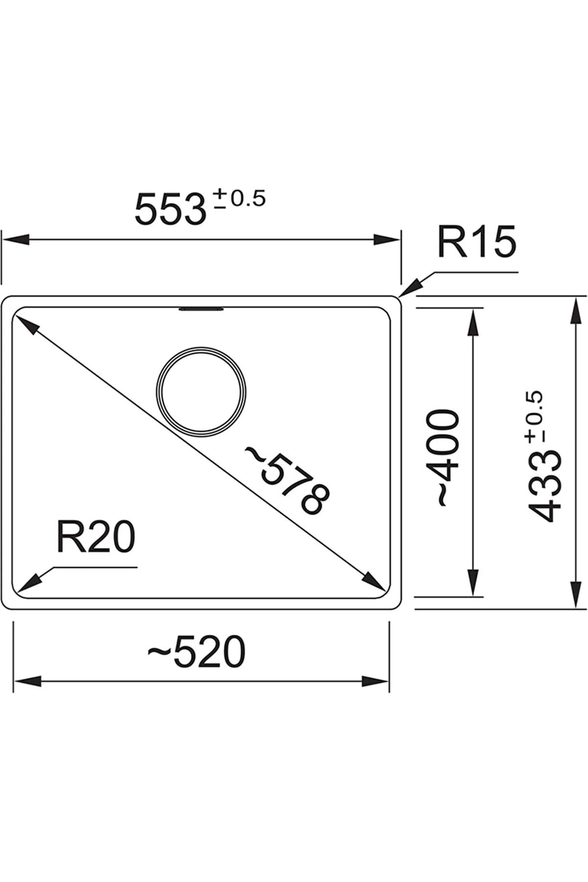 125.0688.488- Maris Mrg 110-52 Bianco Granit Eviye