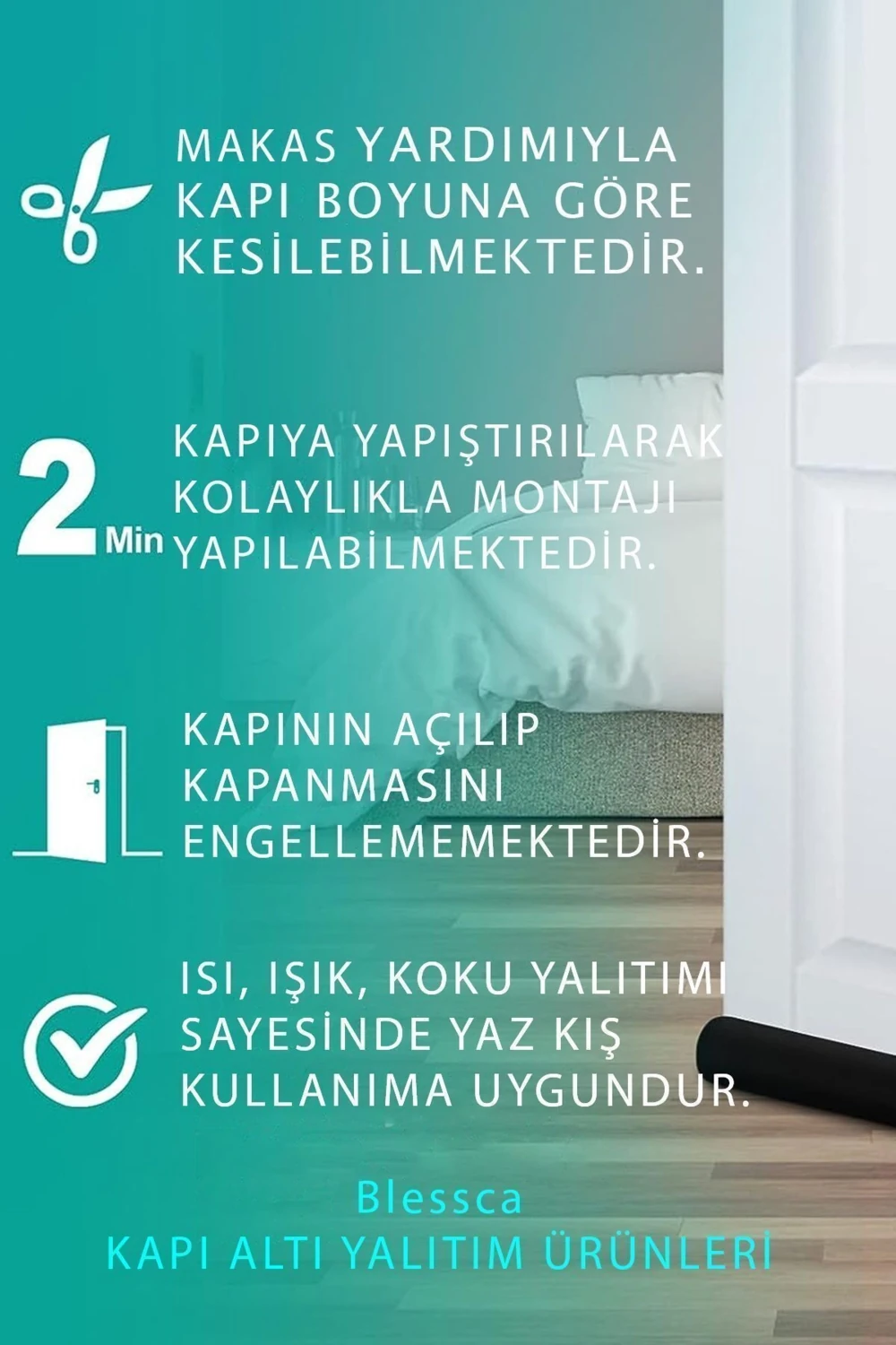 Kapı Altı Rüzgar Önleyici Çelik Kapı Isı Yalıtım Süngeri Eşik Altlığı Rüzgarlık Toz Soğuk Sünger