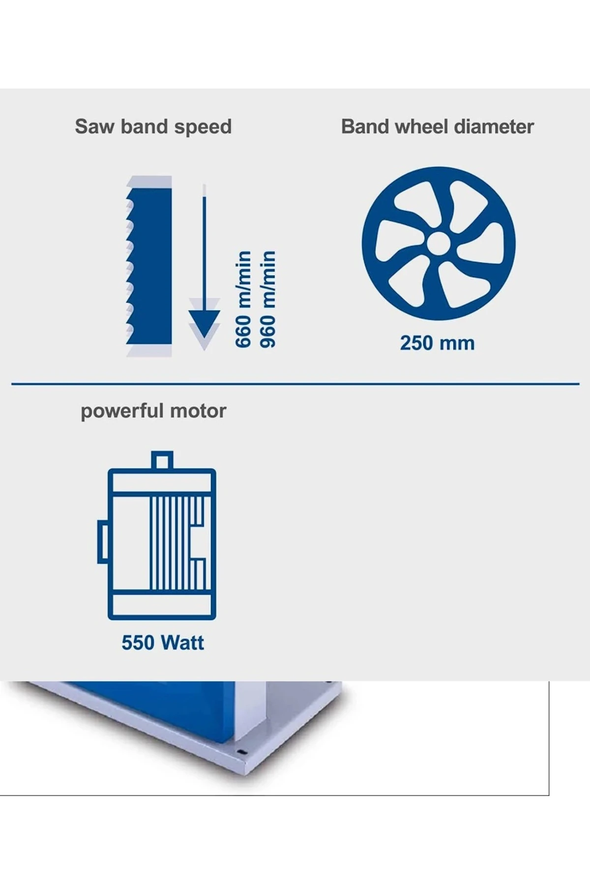 HBS261 550 W Şerit Testere Makinesi