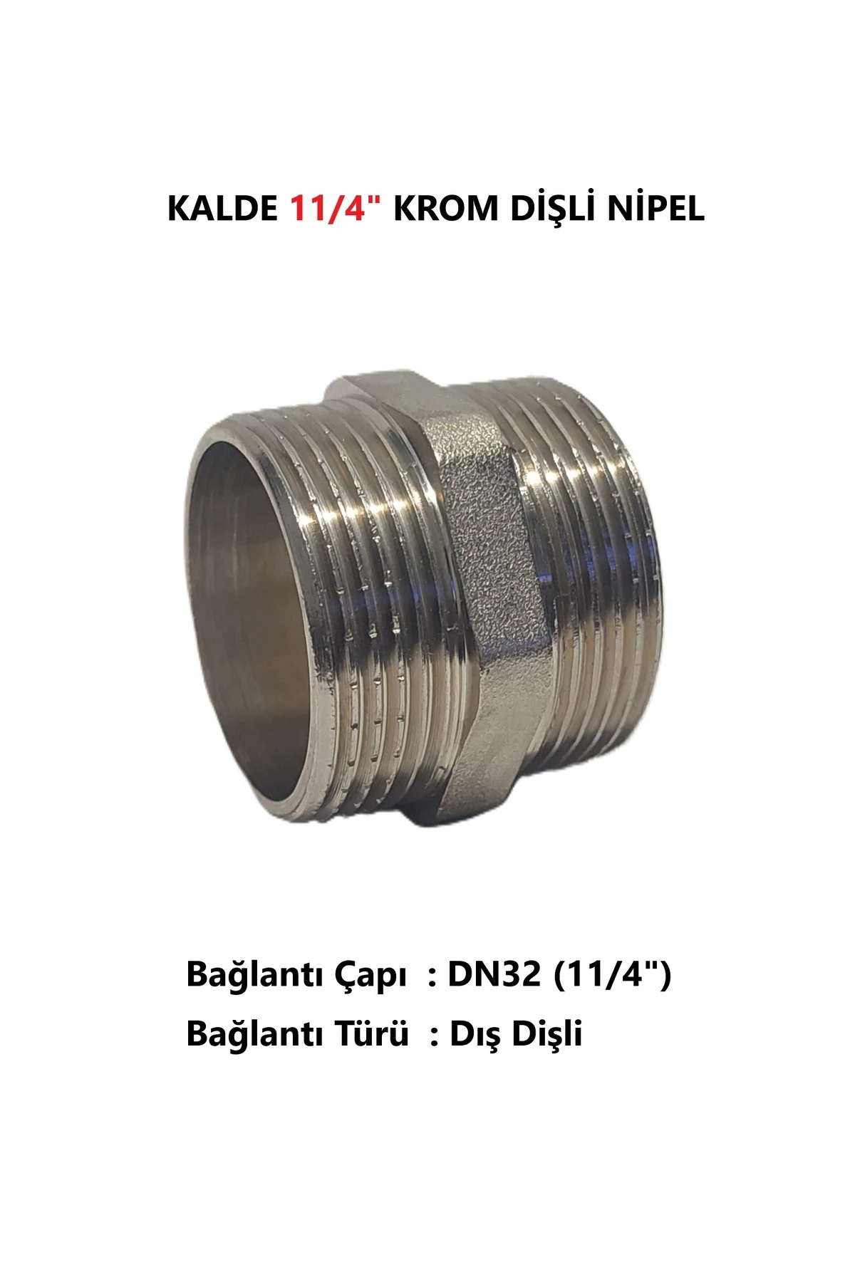 2'Li Paket 11/4" Sarı / Krom Dişli Nipel Dn32 - Chrome Nipple