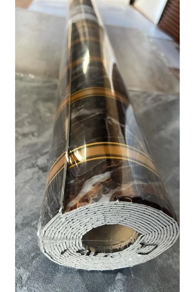 120cmx300cm Tek Parça Yapışkanlı Rulo Gold Mermer Desenli Parlak Duvar Paneli Kağıdı Florya QM0139