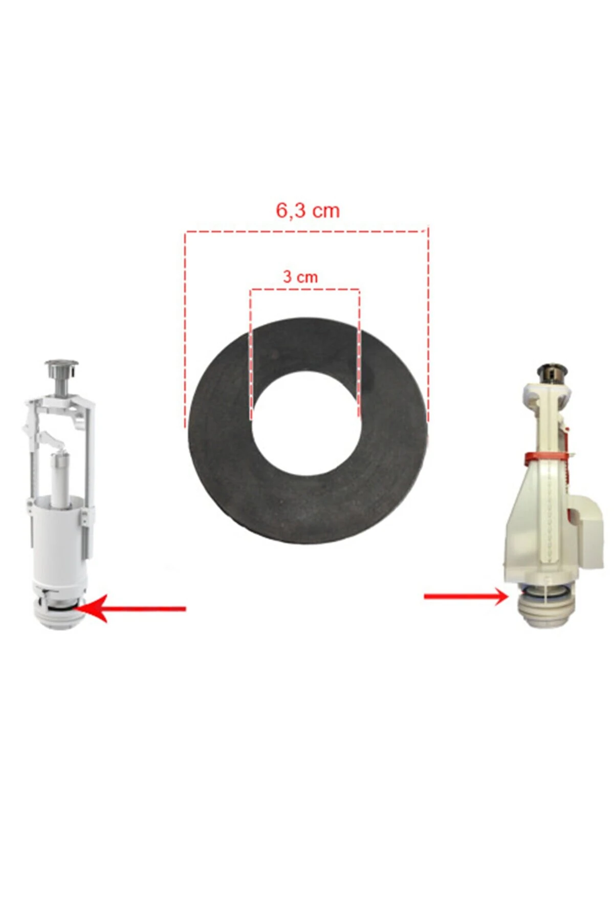 Klozet Boşaltma Conta Kale Eski Çift Kademeli Boşaltma Conta Kale Tek Basmalı Boşaltma Conta 10 Adet