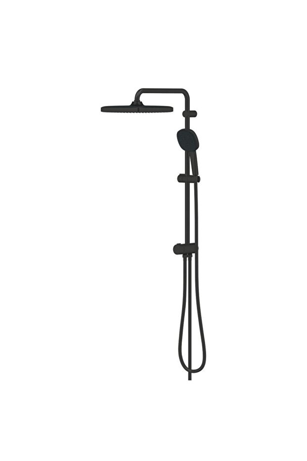 Tempesta System 250 Cube Duvar Bağlantılı, Divertörlü Duş Sistemi Mat Siyah - 269772431