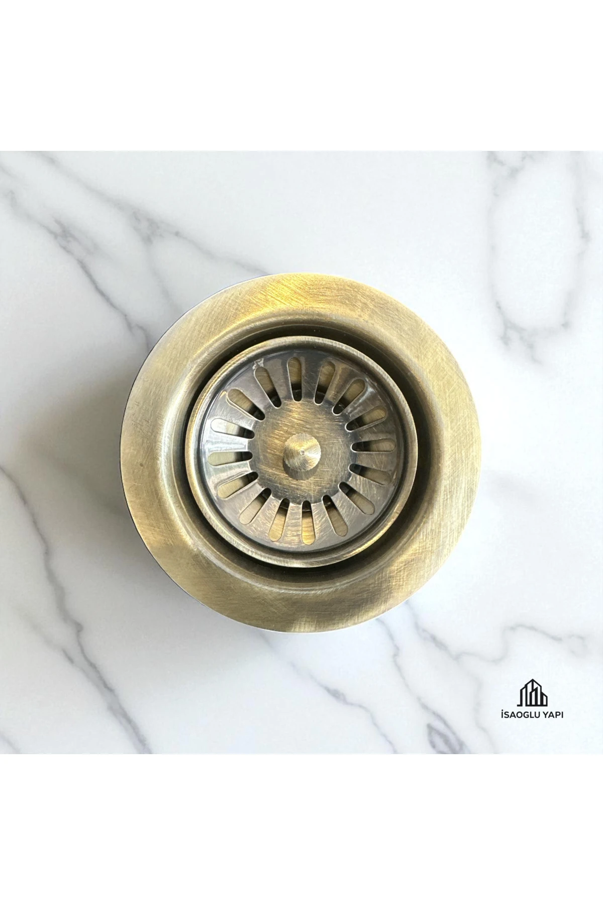 Antik Gold Evye Gideri Çöp Toplama Özellikli Eskitme Gold Mutfak Gideri Kolay Temizlik Gider Seti