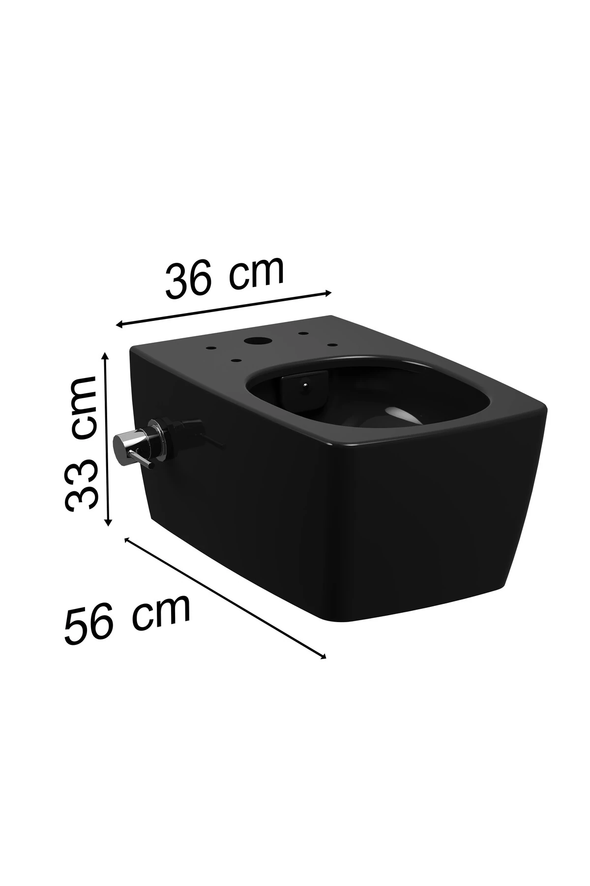 Metropole 7672B070-0559 Rim-ex Asma Klozet, 56 cm, Siyah