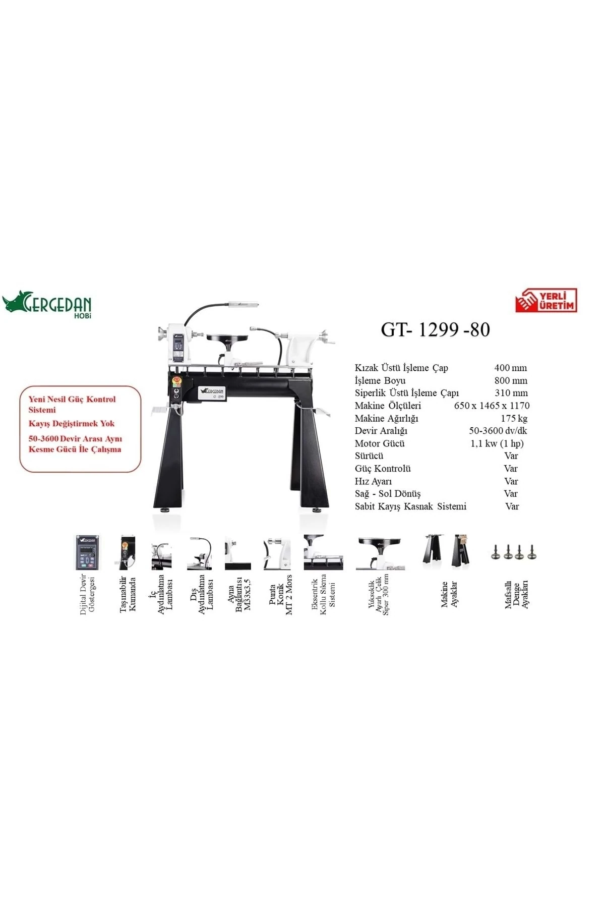 1299-80 Ahşap Torna Makinası