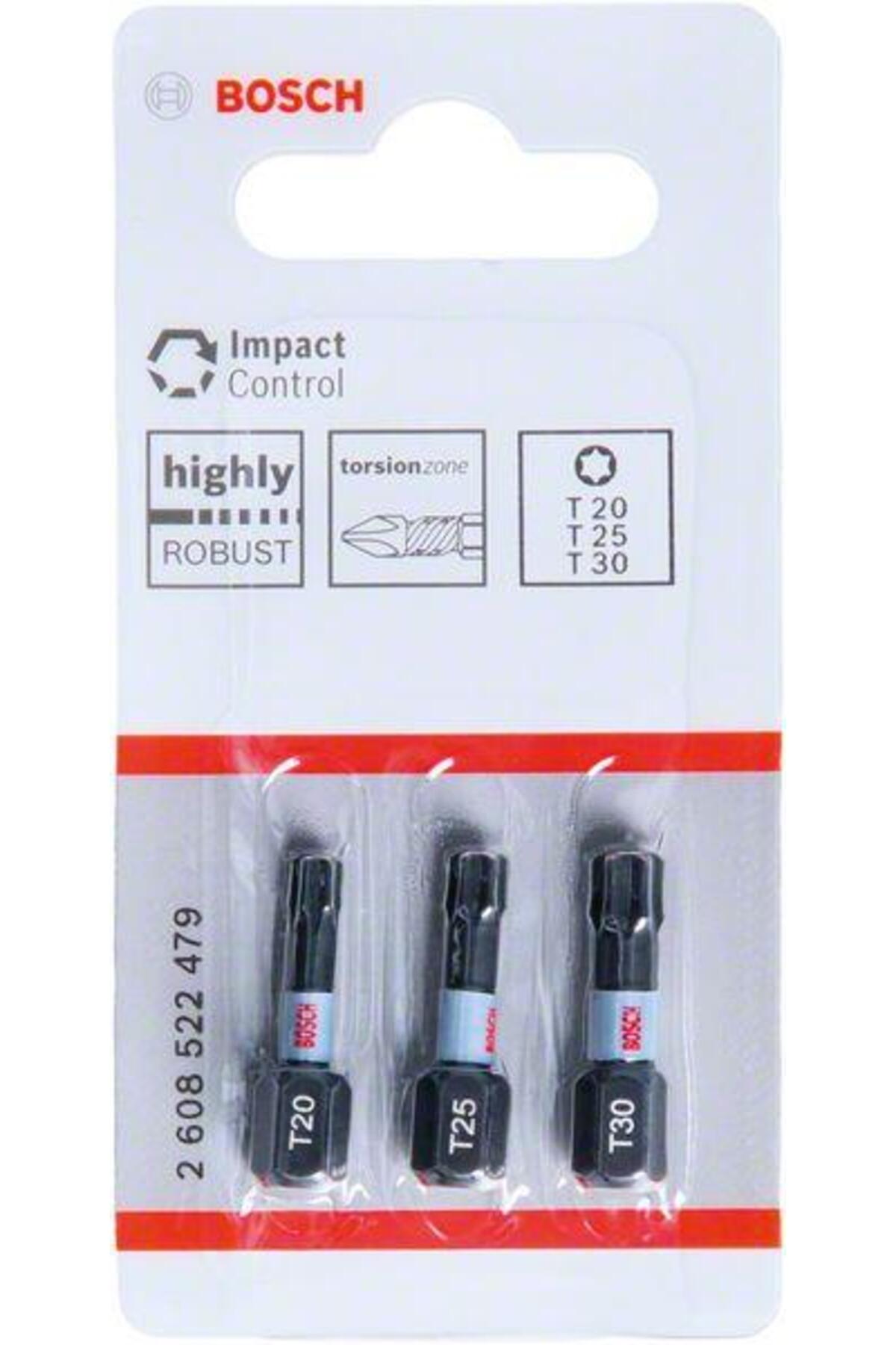 BOSCH Impactc Torx Bits Ucu T20/25/30 X 25 Mm 3'lü 2608522479