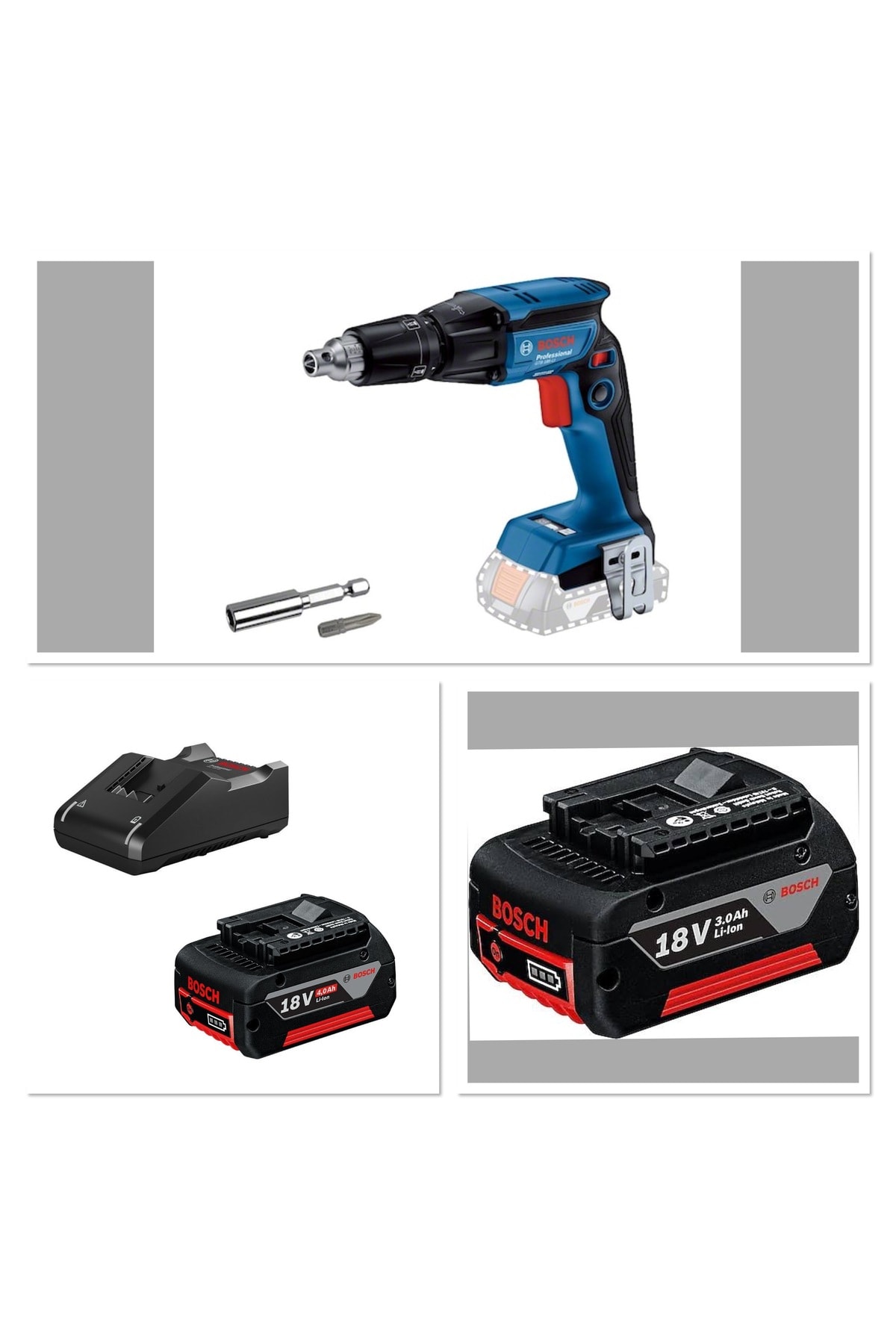 BOSCH Gtb 185 Akülü Alçıpan Vidalama 1 ad 4.0 ah Akü + 1 ad 3.0 ah Akü