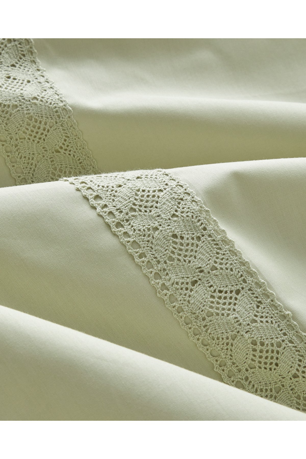 Lace Elegance Kopanakili Perkal Çift Kişilik Nevresim Takımı 200x220 cm Yeşil