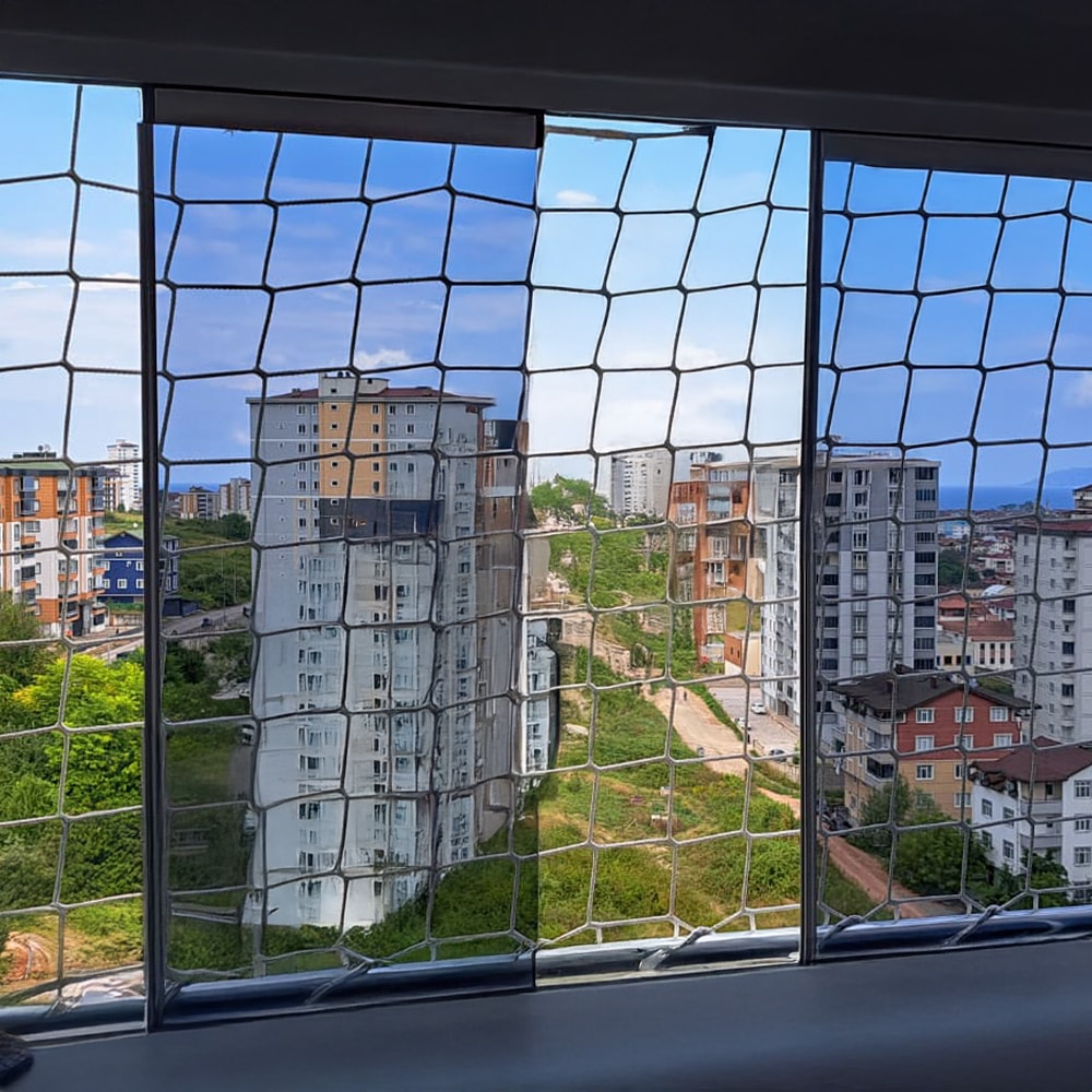 Güvenlik Filesi - Balkon Filesi - 10 cm Gözenek 6 mm Ip - Güvenlik Ağı - Inşaat Filesi - Numune, Numune