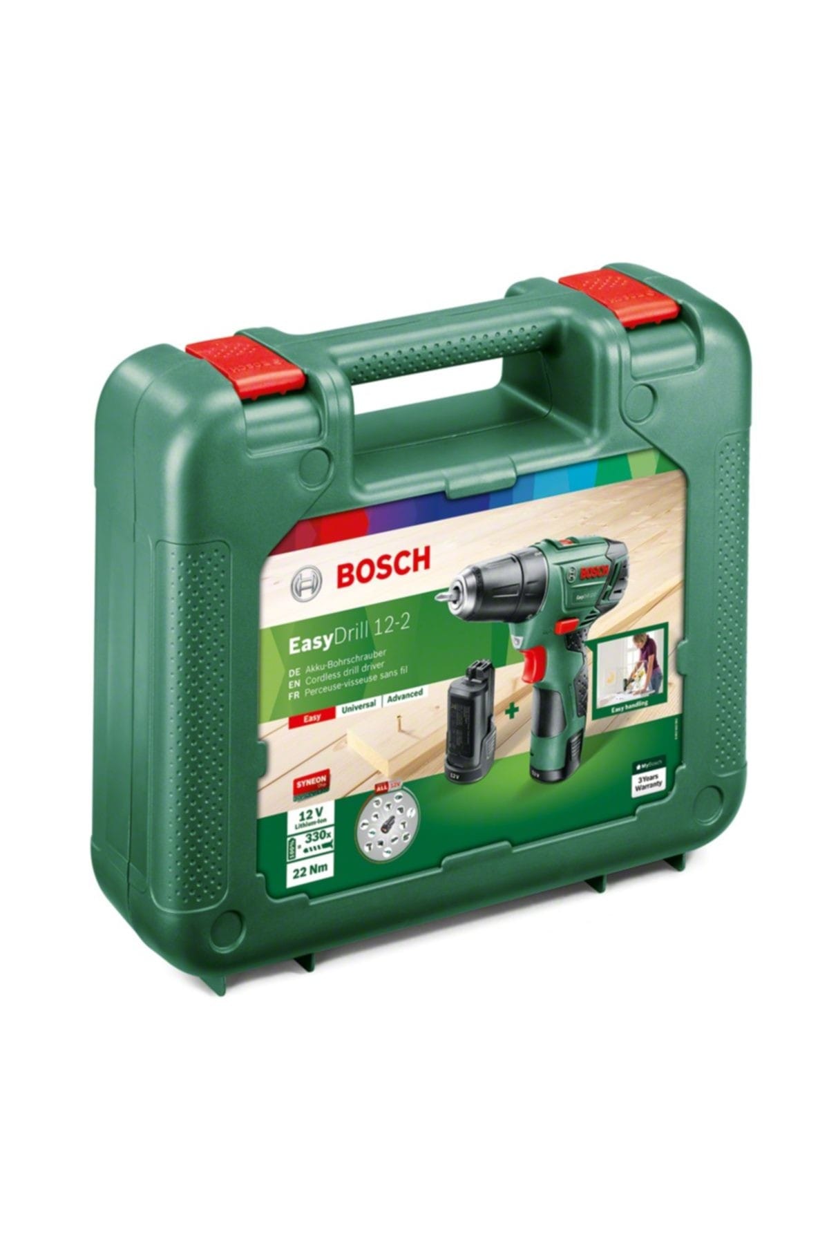 BOSCH Easydrill 12-2 (2,5 Ah Çift Akü) Lityum 12V - 2.5A Vidalama