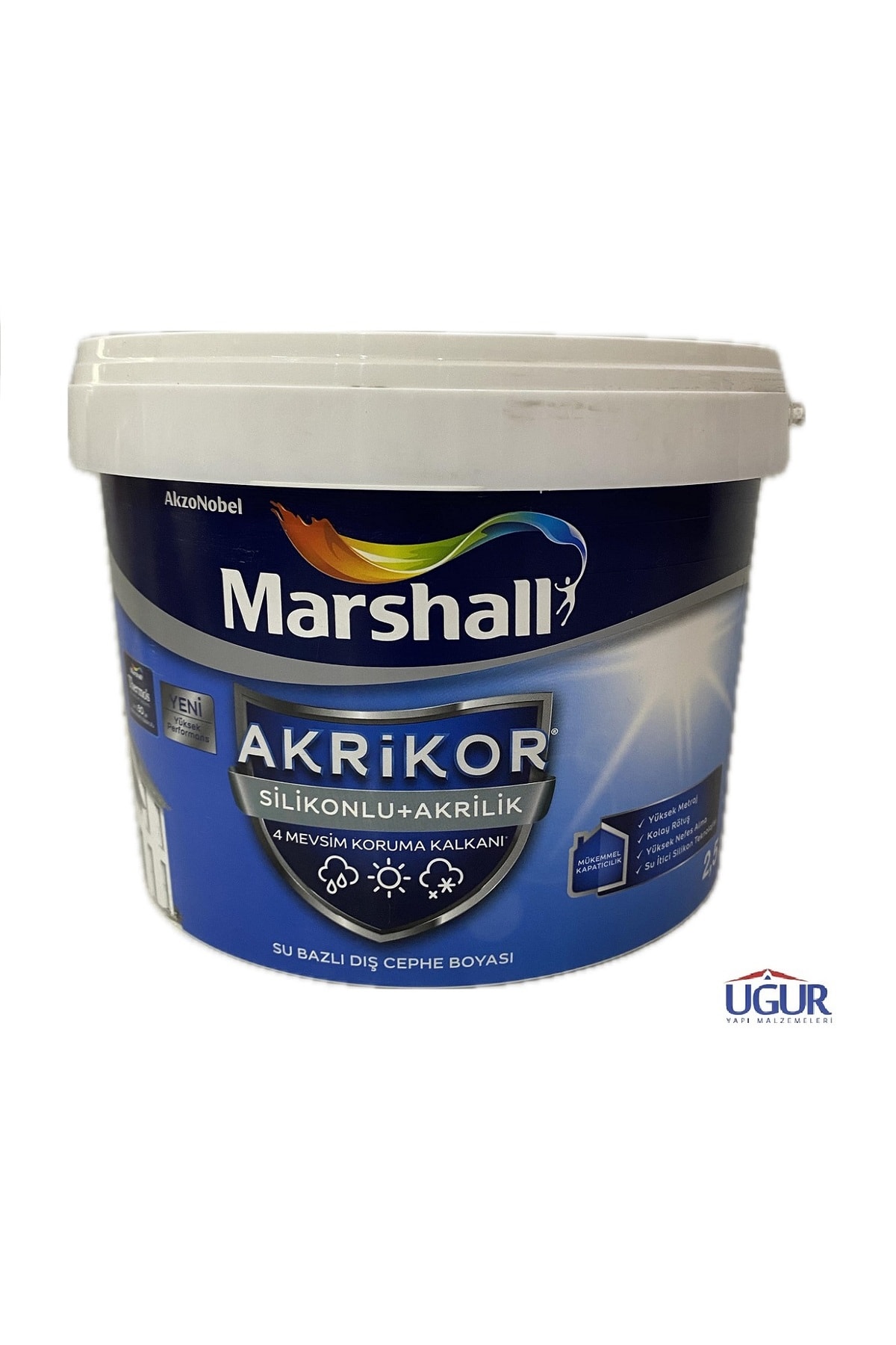 MARSHALL Akrikor Silikonlu Akrilik Dış Cephe Boyası Beyaz ( 4 Mevsim Koruma Kalkanı )