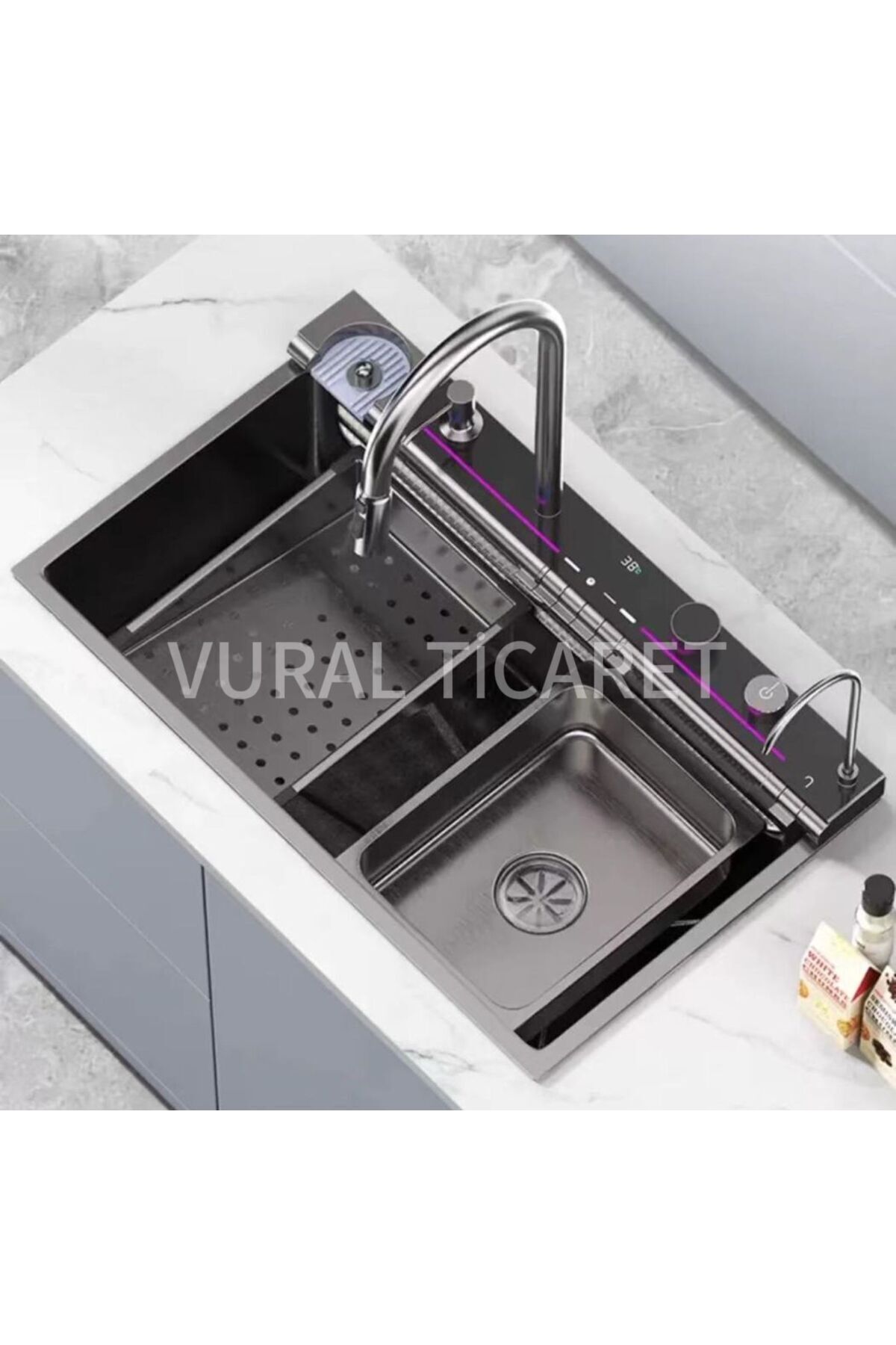 2024 Ultra Teknolojik Dijital Akıllı Ankastre Şelale  Evye 7 Fonksiyonlu