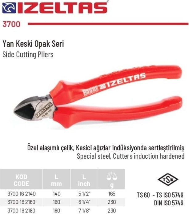 180 mm Yan Keski Opak Seri 3700 16 2180