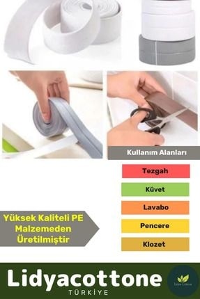 OZKUVVET Bant 3.2m Ekstra Güçlü Su Geçirmez Sızdırmaz Dayanıklı Yalıtım Tamir Küf Önleyici Gri