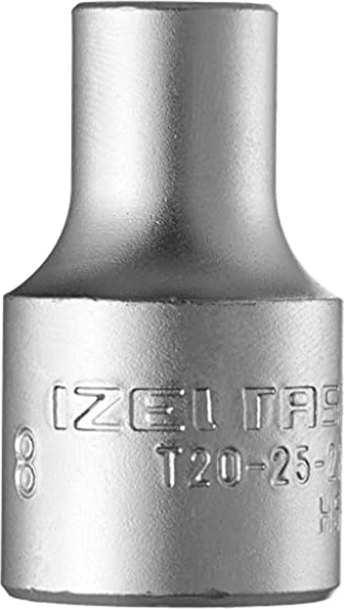 Izeltaş 1113063008 1/2" Altı Köşe Lokma Anahtar (Manyetik), Krom, 8 mm Anahtarlar