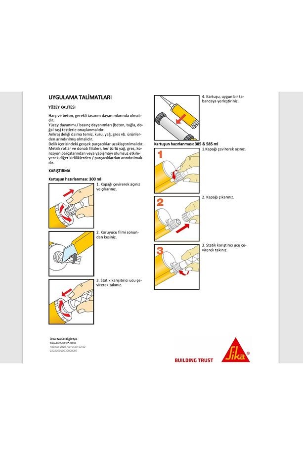 AnchorFix-3030 YÜKSEK PERFORMANSLI, PROFESYONEL EPOKSİ ANKRAJ MALZEMESİ 585ml/870gr Kartuş Gri