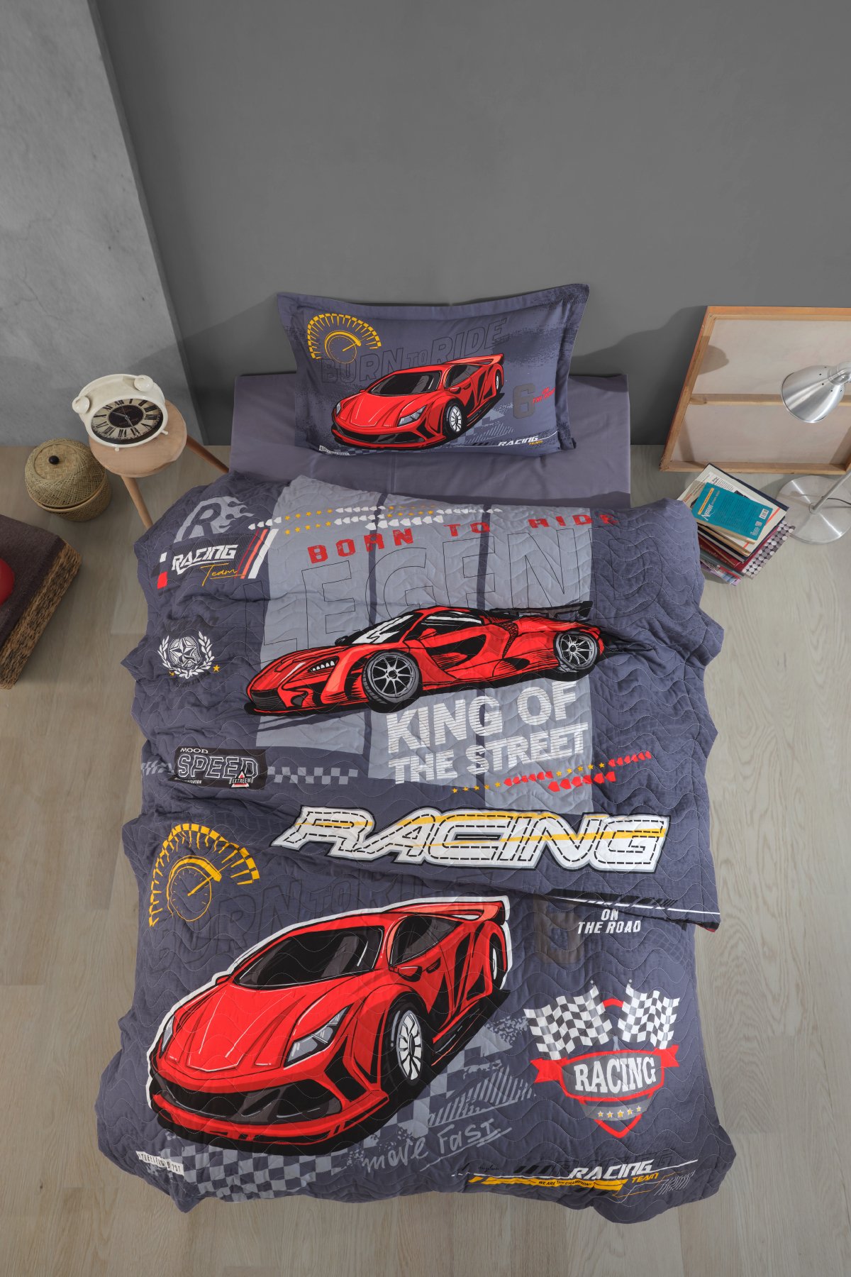Ranforce %100 Pamuk Tek Kişilik Dört Mevsim Set Racing Team