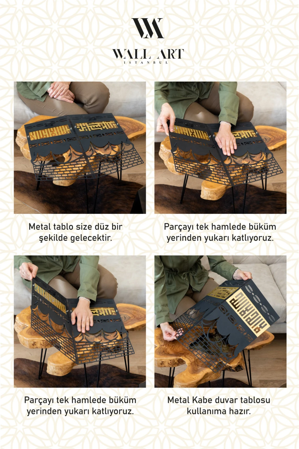 Siyah Kâbe-I Şerif Metal Islami Duvar Tablosu - Kabe Tablosu - Dini Tablolar - Islami Tablo - WAM12