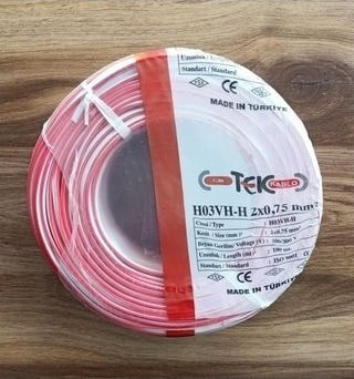 Kablo 2x0,75 Metre Bakır Kablo