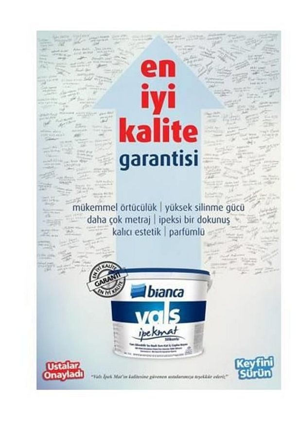 Vals İpekmat Silikonlu Silinebilir Duvar Boyası - Parfümlü 7.5 Lt