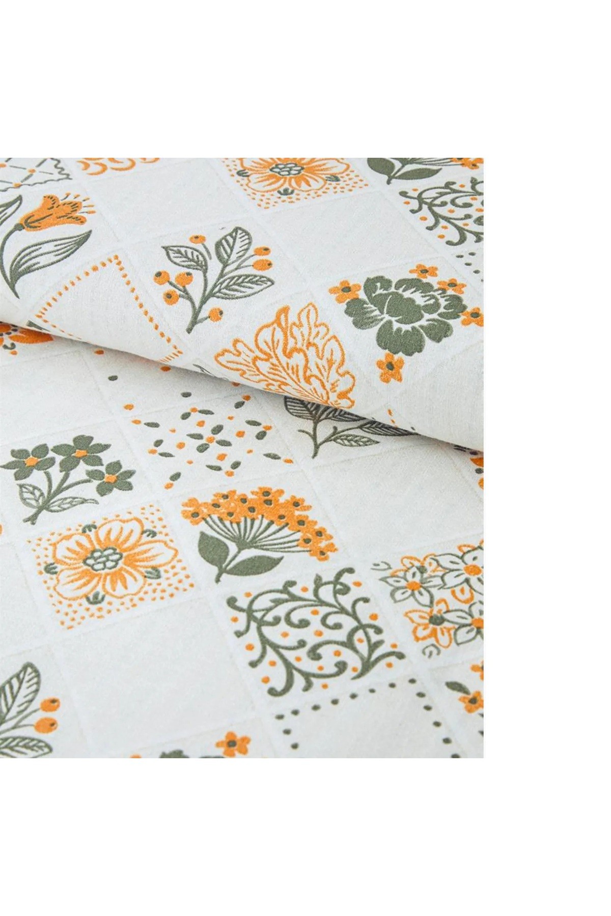 Vintage Argyle Pamuklu Çift Kisilik Nevresim Seti Yesil-Sari