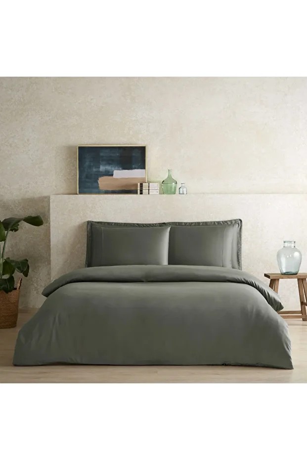 X TENCEL™ Lyocell Çift Kişilik Nevresim Kılıfı Yeşil