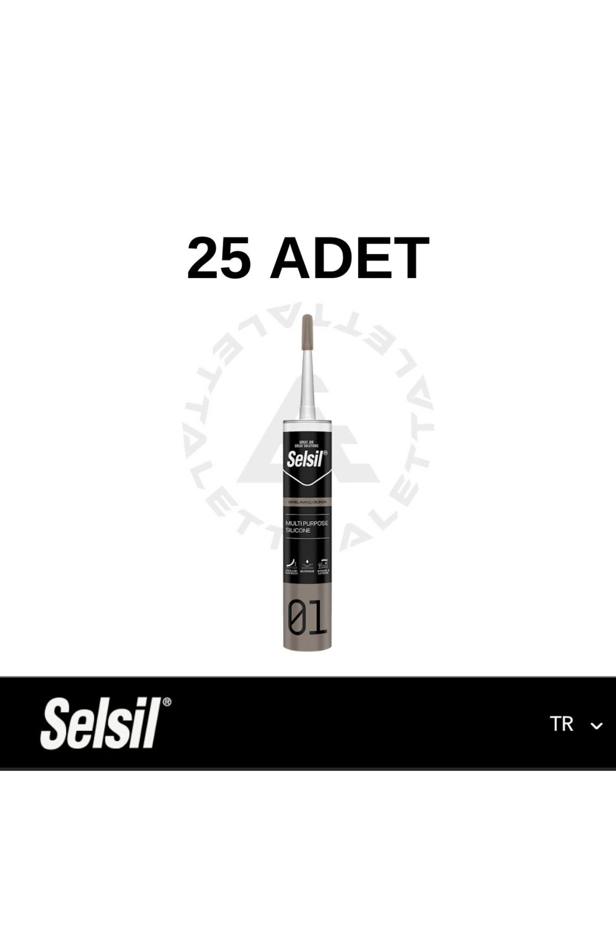 Genel Amaçlı Silikon SİYAH 280gr (25ADET)