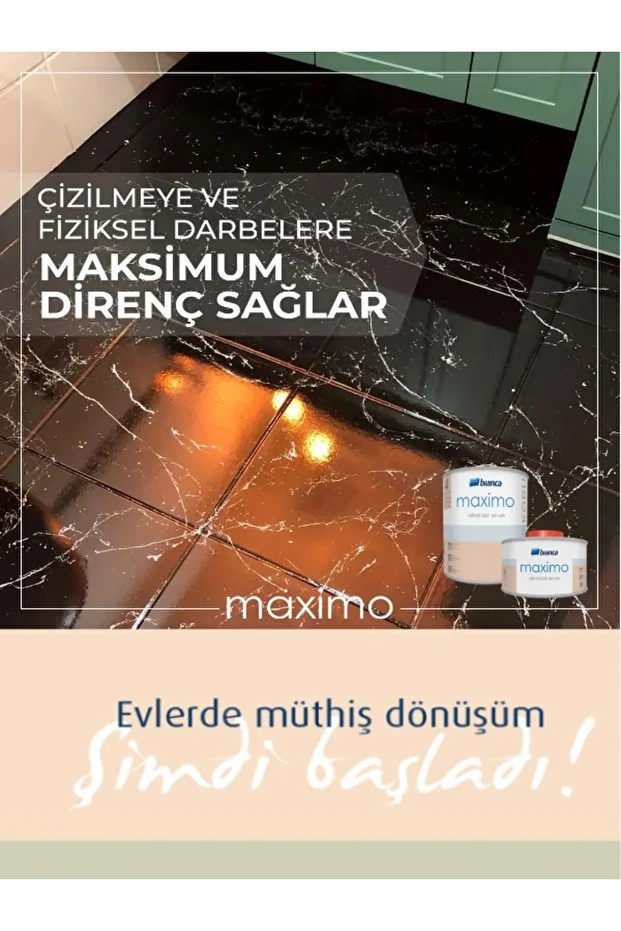 Maximo Solvent Bazlı Sıvı Cam Vernikten 4 Kat Daha Güçlü  0.5 Lt Parlak-İpek Mat