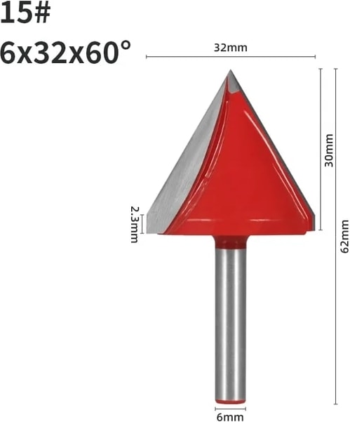 6X32X60 Yusun 3D V Tipi Planya Kesici Bit Yönlendirici Bit Cnc Katı Karbür Kesiciler Ağaç Işleme Freze Kesicisi Ahşap Bit Yüz Mill (Yurt Dışından)