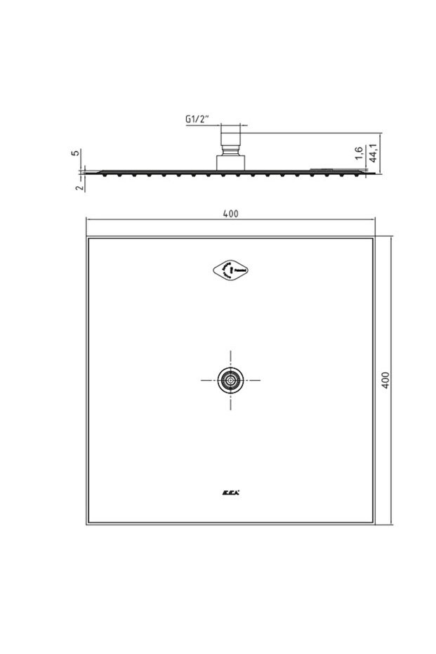 Banyo İnce Kare Tepe Duş Başlığı 40x40 102145046