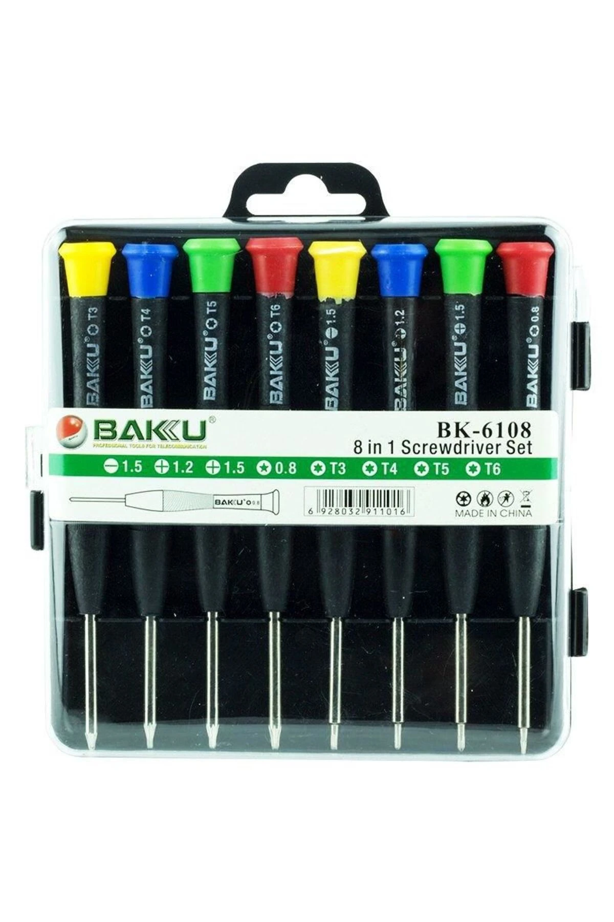 Baku BK6108 Hassas 8 Parça Tornavida Seti