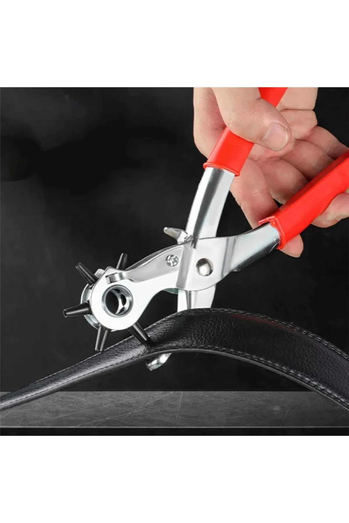 Kemer Delme Makinası Pratik 6 Başlıklı Kemer Delme Aleti Metal Kemer Delme Aparatı