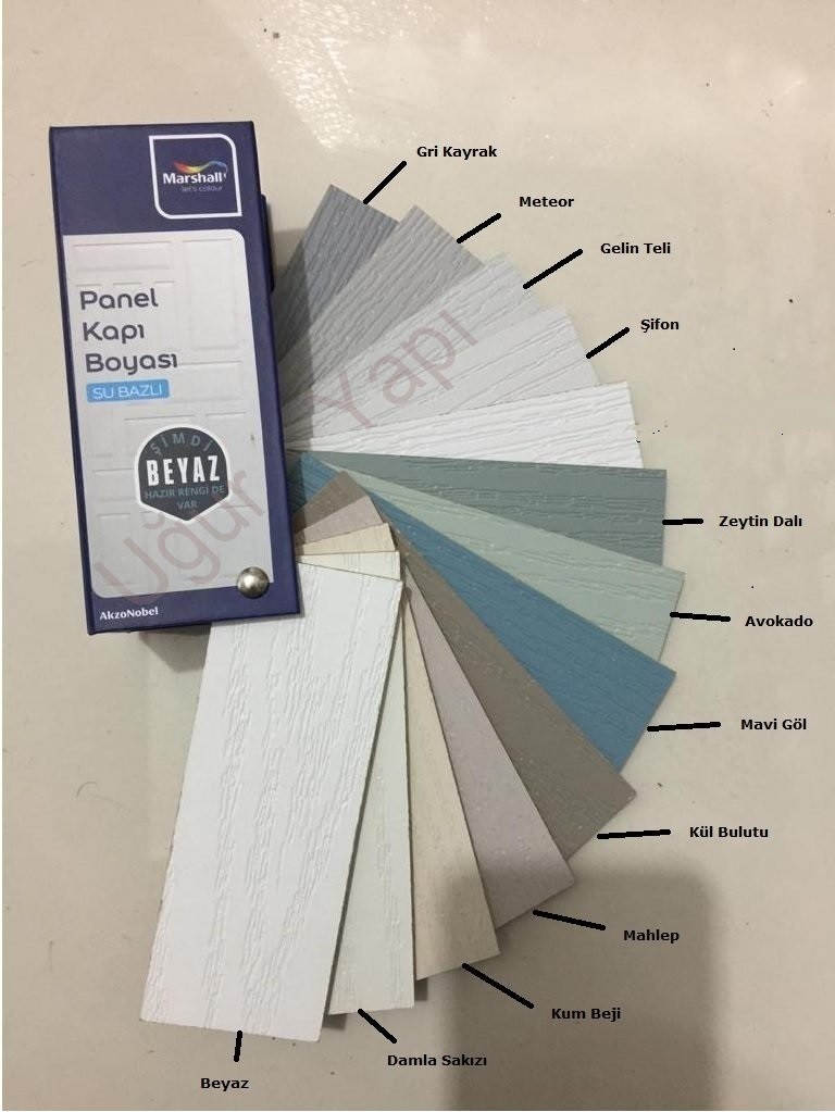Su Bazlı Kokusuz Amerikan Panel Kapı Boyası Su Bazlı 2,5 Lt - 6 Parça Boyama Seti