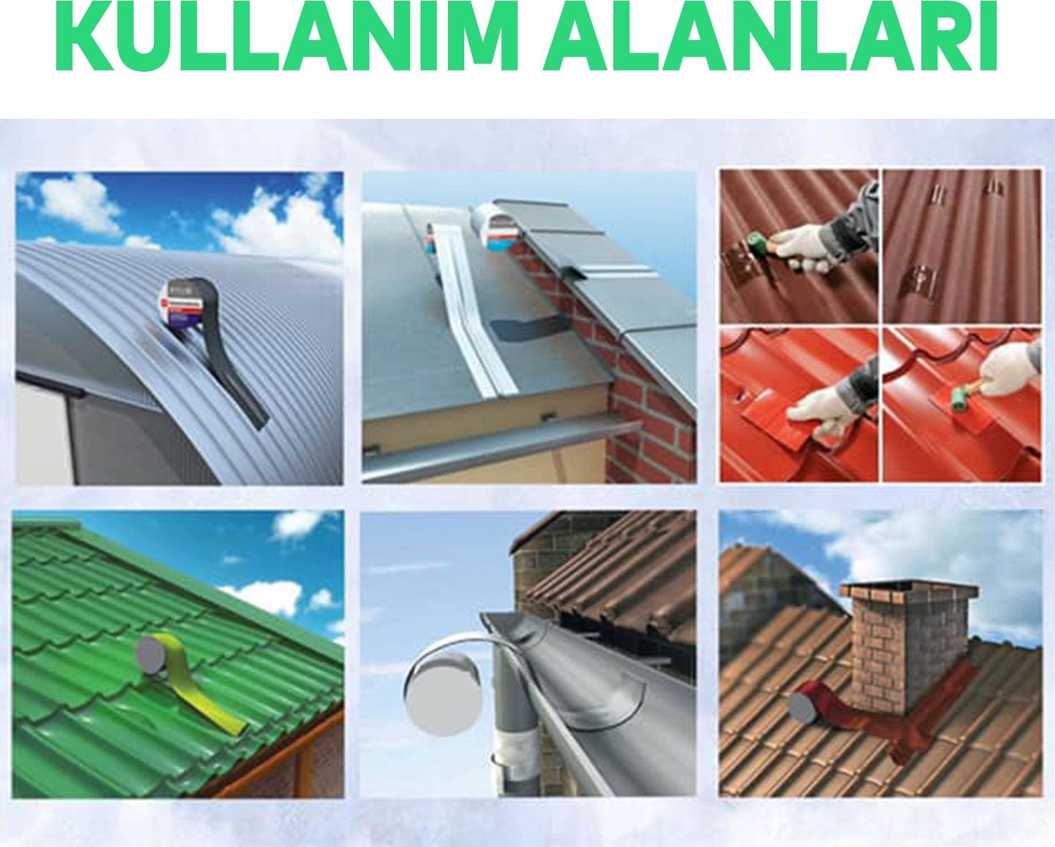 Çatı Yalıtım Baca Dibi Bandı Folyolu Ses Su Yalıtım Bant Bandı 20 cm x 10 mt