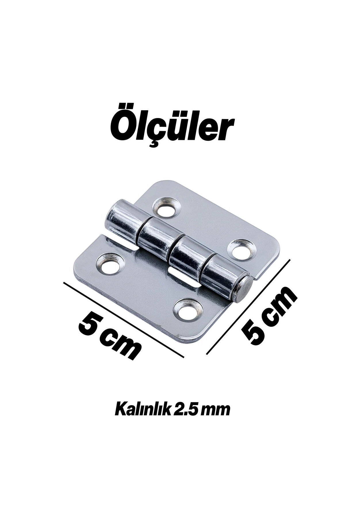 Gümüş Metal Yaprak Menteşe 4 ADET 50x50 mm Dayanıklı Kapı Pencere Dolap ve Mobilya Kullanımına Uygun