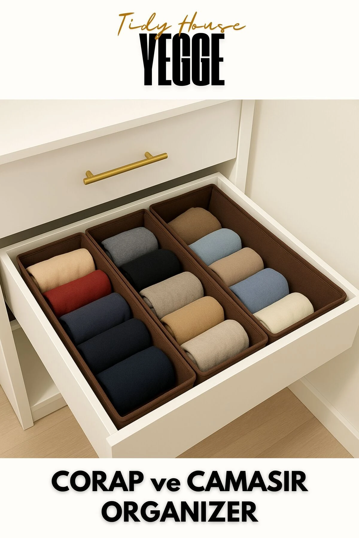 2 ADET Çekmece ve Dolap içi Düzenleyici, Raf Düzenleyici, Katlanabilir Çorap ve Çamaşır Organizeri