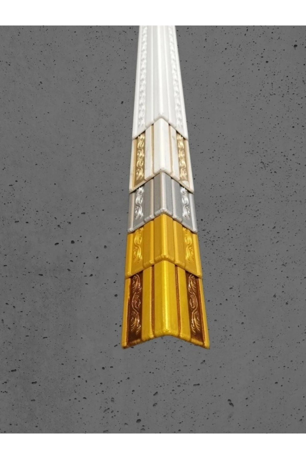 Dekoratif Poliüretan Duvar- Tavan  Köşe Profili Çıtası Bronz Renk (EN:4X4 CM-BOY:100 CM)- Duvar Süsü