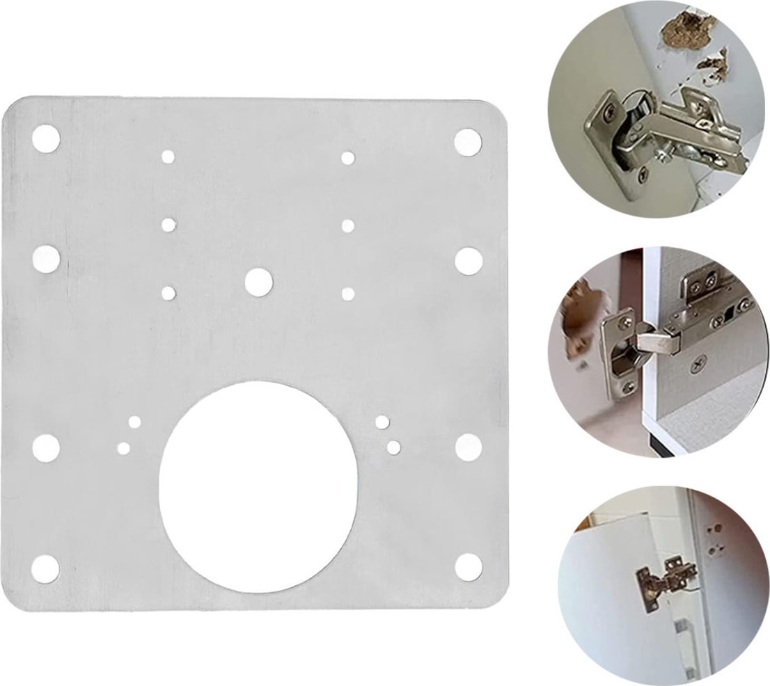 Dolap Kapak Taş Menteşe Tamir Sacı Pratik Onarım Kiti 10X9.5 cm Yuva Tablası
