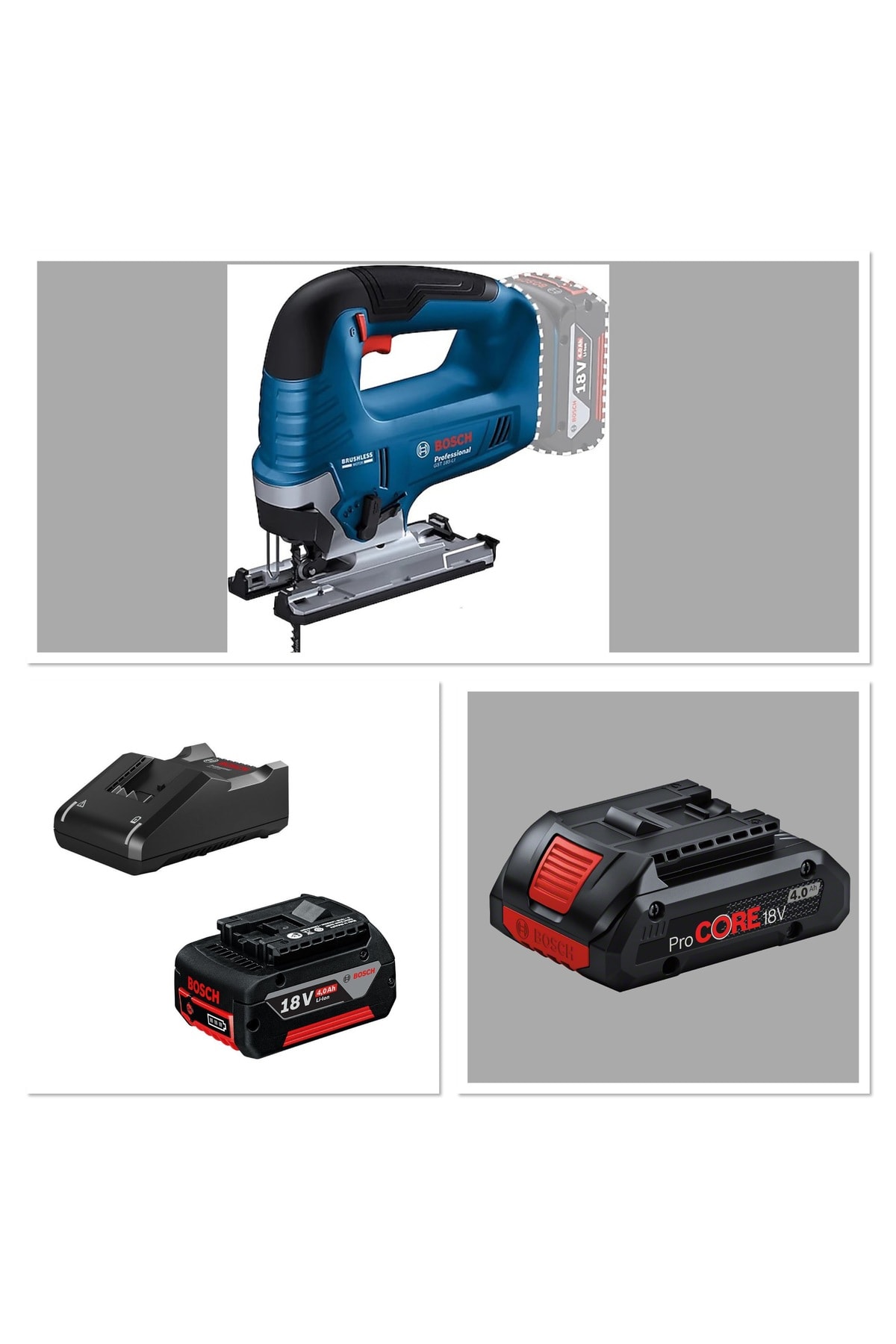 BOSCH GST 185 Lİ AKÜLÜ DEKUPAJ KARTON KUTU 1 ad 4.0 ah AKÜ +1 ad Procore AKÜ