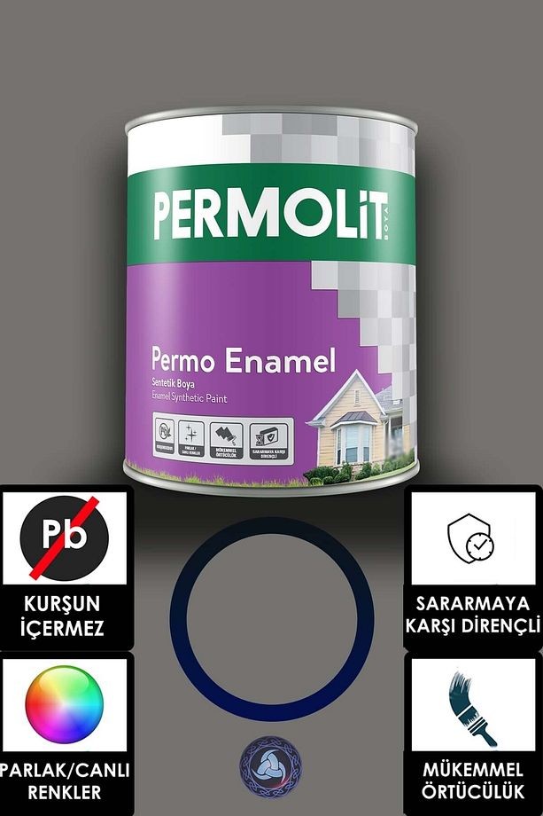 Permo Enamel Sentetik Yağlı Boya -alüminyum-ahşap-demir-metal- 0,75 L Duman