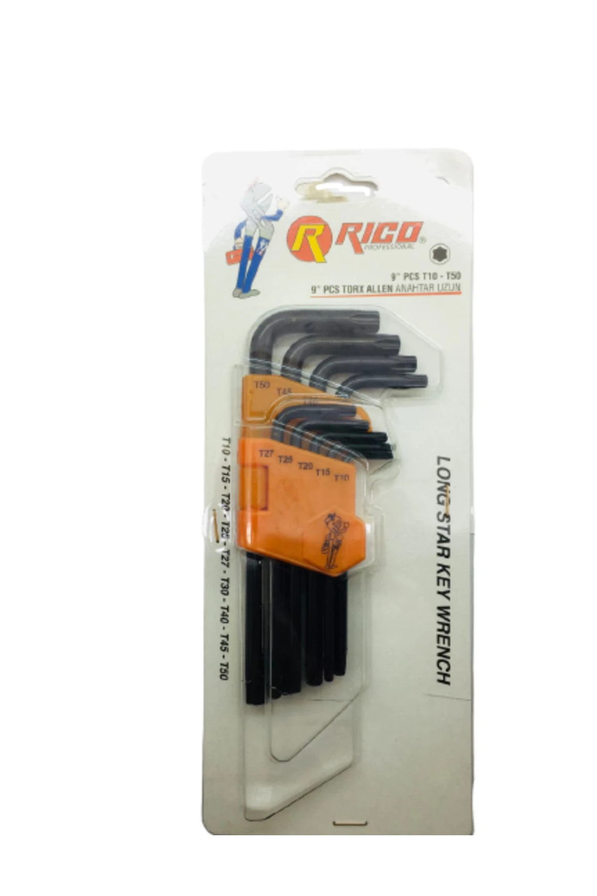Rc0207 Vakumlu Torx Uzun Alyan Anahtar Seti 9 Parça T10-t50