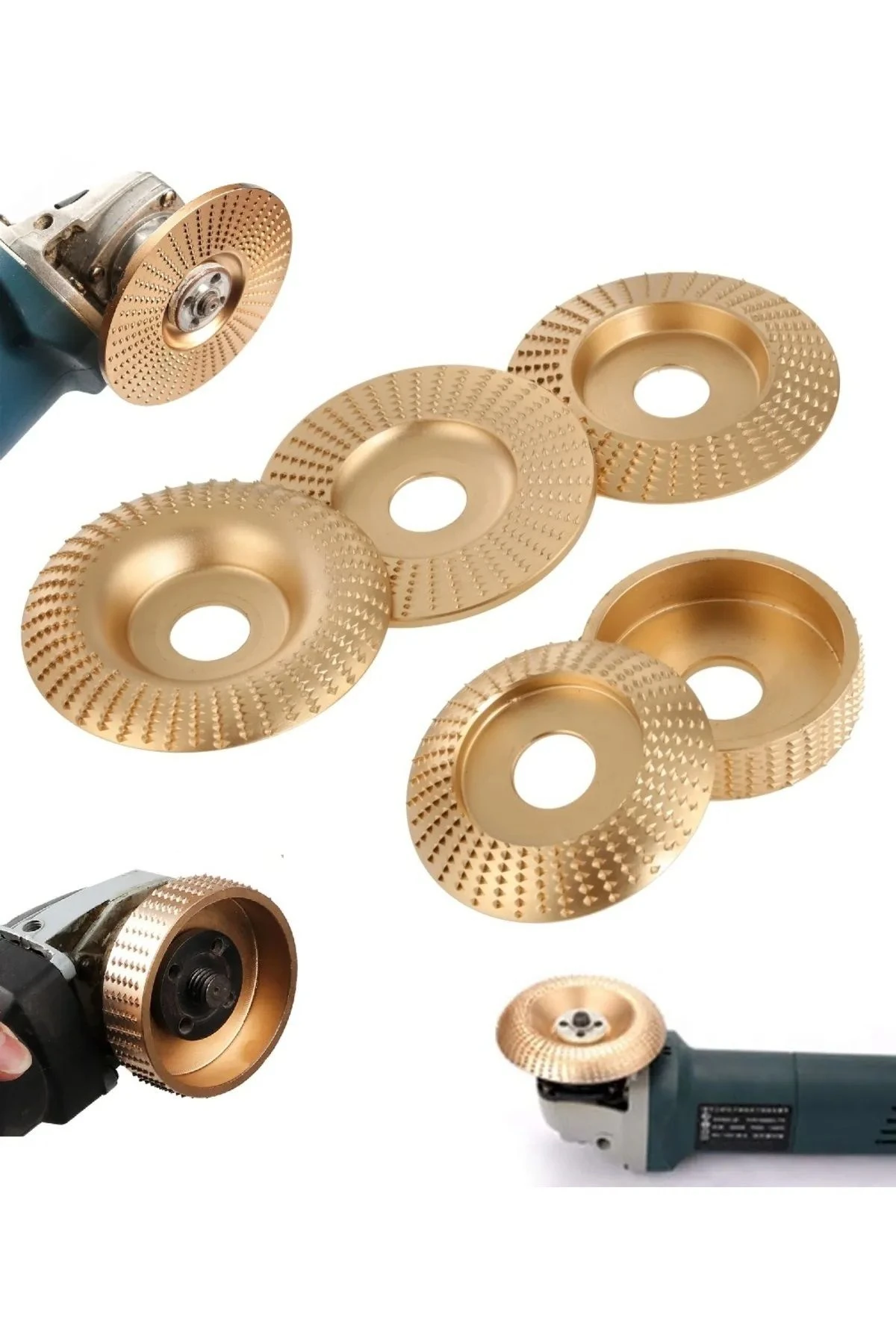 Avuç Taşlama Spral İçin Ahşap Törpü Disk Seti 5 Parça Zımparalama Raspalama Seti Sipral Törpüsü