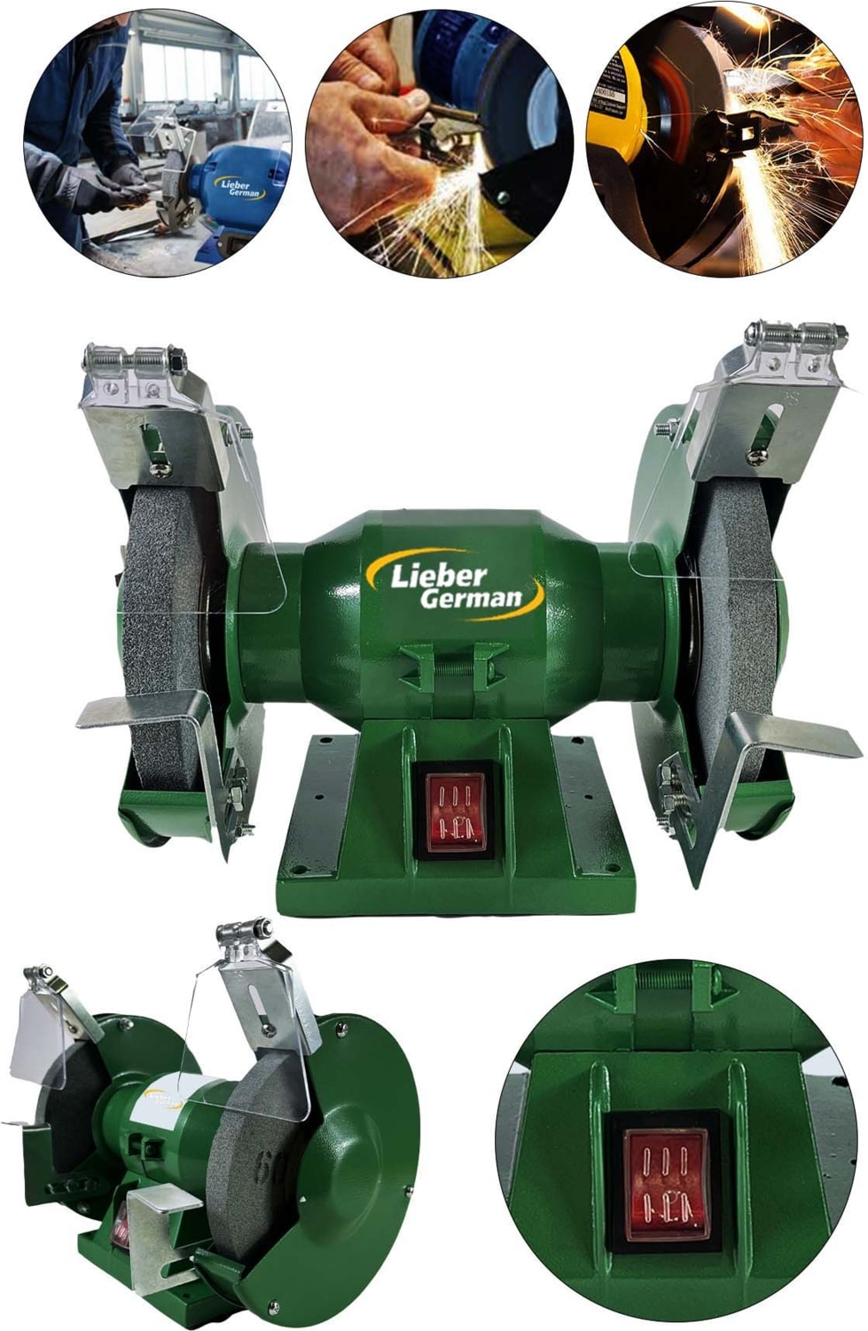 Turbo Motorlu 3600 Watt Çark Motoru Zımpara Balta Bıçak Bileme Makinesi 125 mm Taş Motoru Taslama