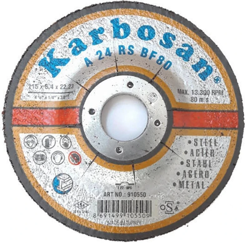 Karbosan Metal Taşlama Diski 115X6,4X22,23